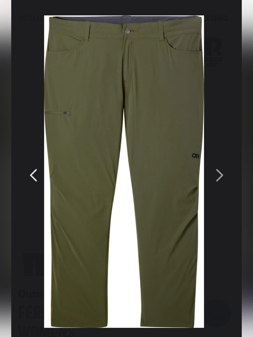 Outdoor Research Womens Lightweight Olive Green Fatigue Ferrosi Pants Size 16W